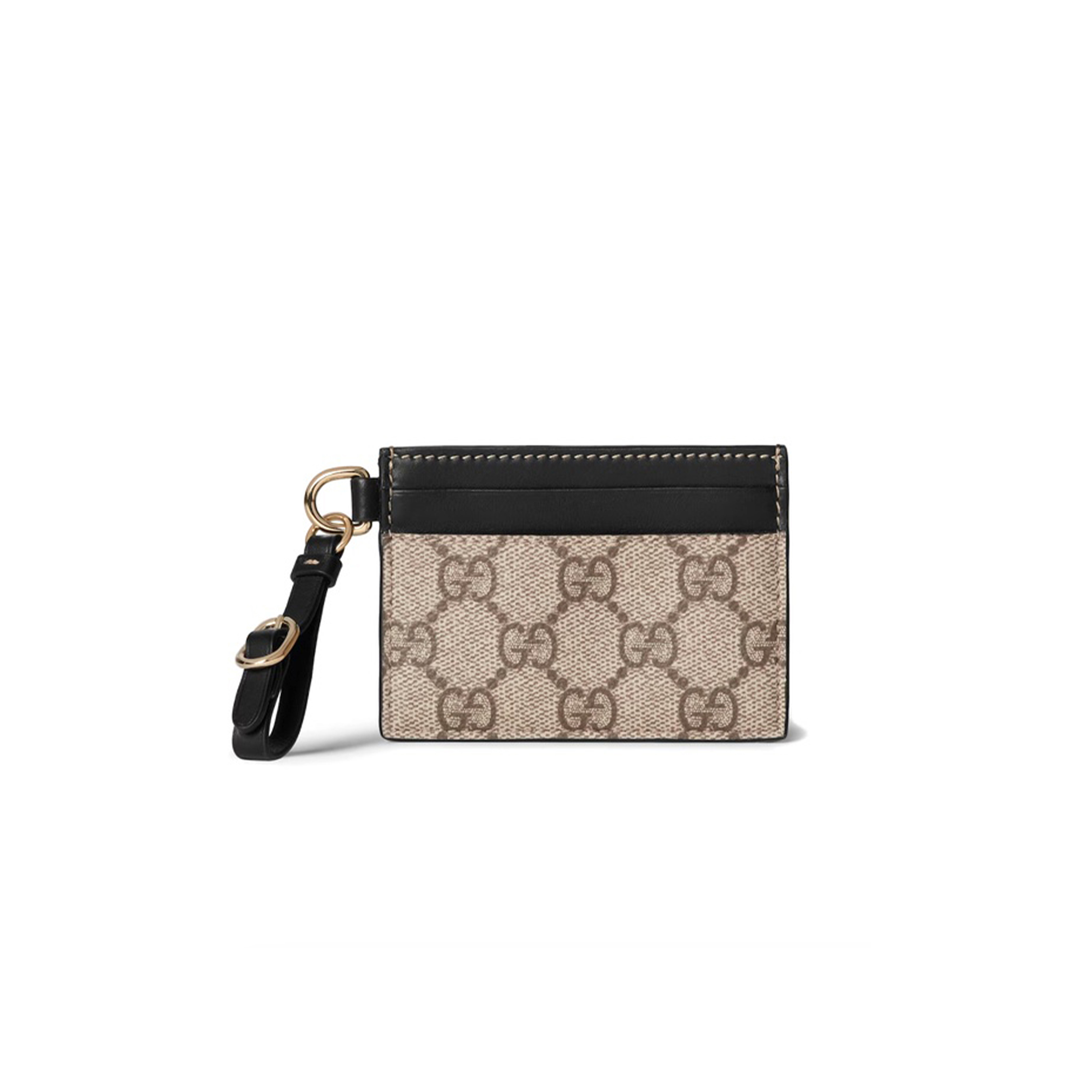 GUCC GG EMBLEM CARD CASE WITH STRAP 819121 (10*7cm)